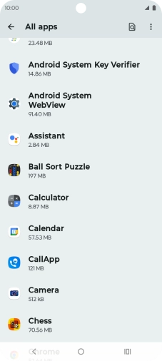 Press the required app.