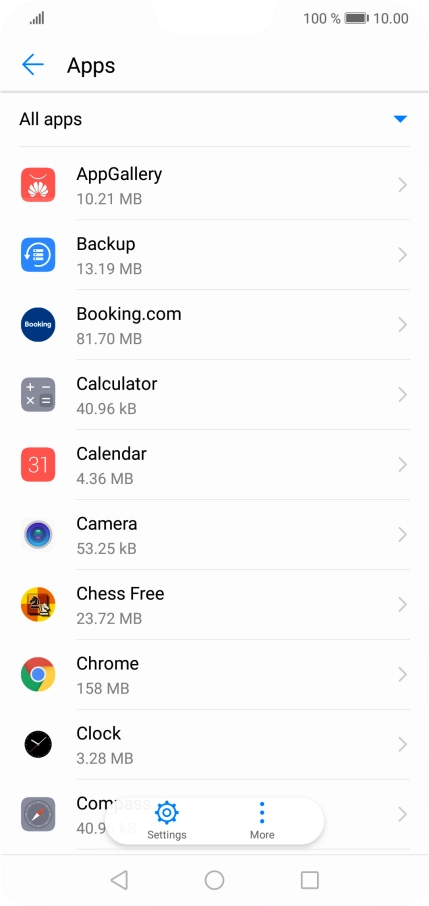 Press the required app.