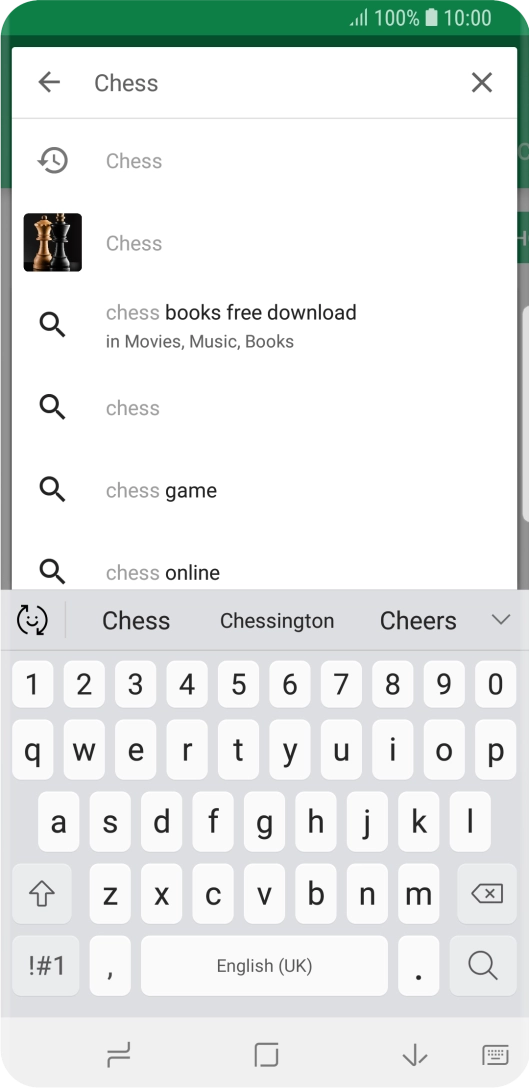 Key in the name or subject of the required app and press the search icon.