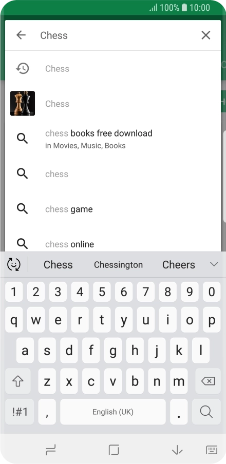 Key in the name or subject of the required app and press the search icon.