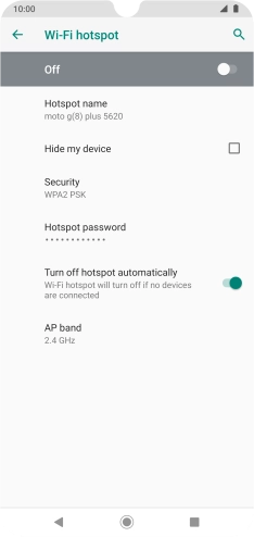 Press Hotspot password.