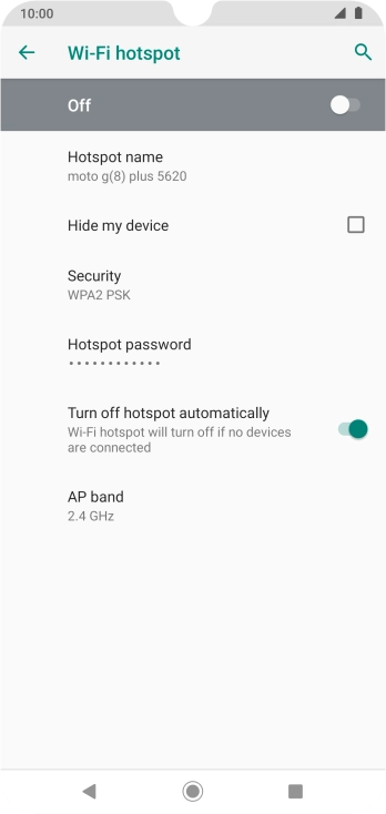 Press Hotspot password.