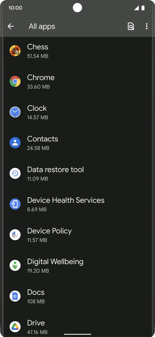 Press the required app.