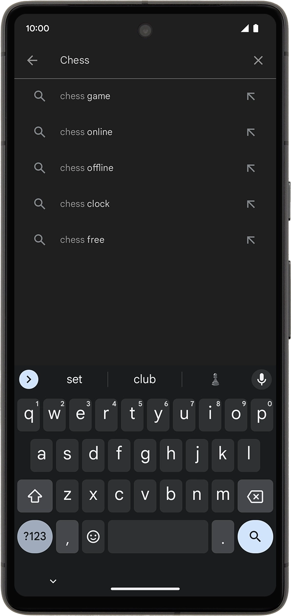 On your phone: Key in the name or subject of the required app and press the search icon.