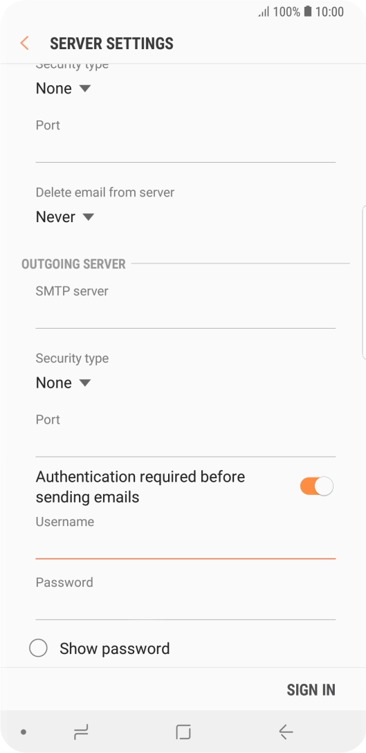 Press the field below 