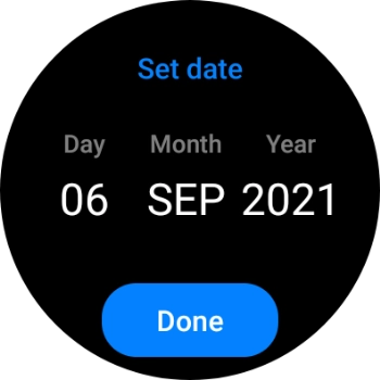 Slide your finger up or down on the screen to set the required date.
