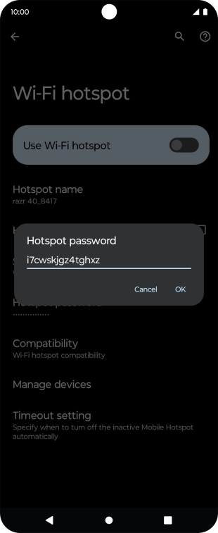 Key in the required password and press OK.