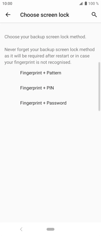 Press the required phone lock code and follow the instructions on the screen to create an additional phone lock code.