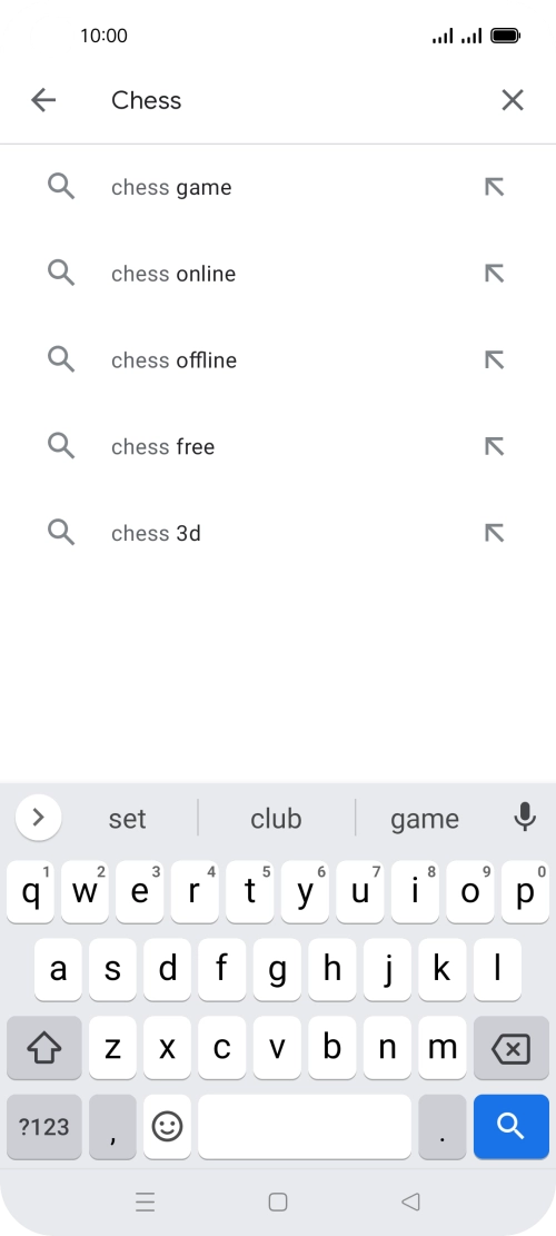 Key in the name or subject of the required app and press the search icon.