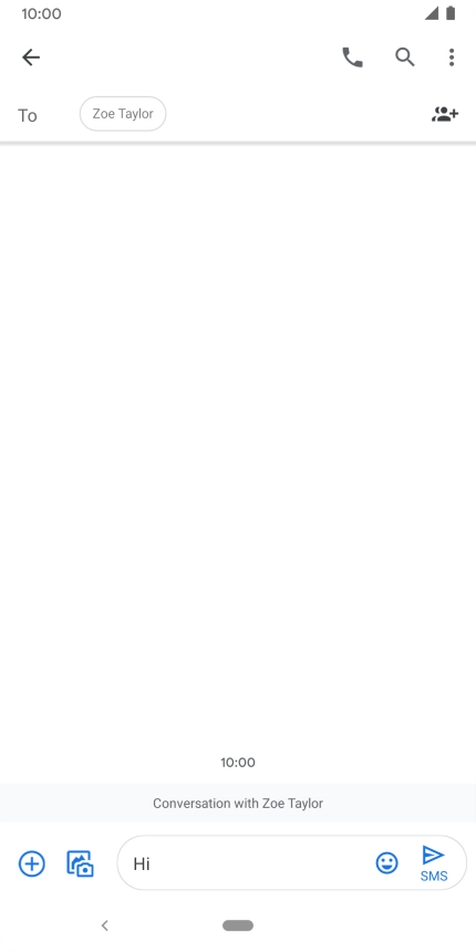 Press the send icon when you've finished your SMS.