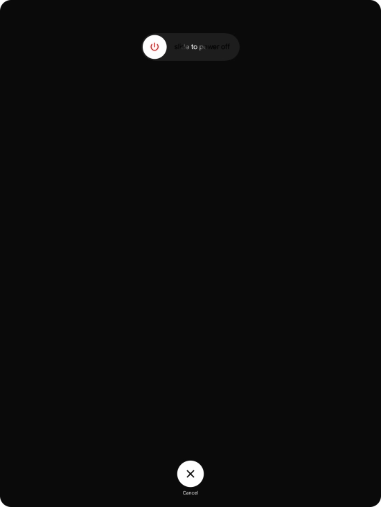 Press and drag the power off icon right.