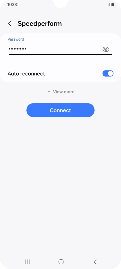 Key in the password for the Wi-Fi network and press Connect.
