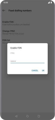 Key in your PIN2 and press OK. The default PIN2 is 0000.