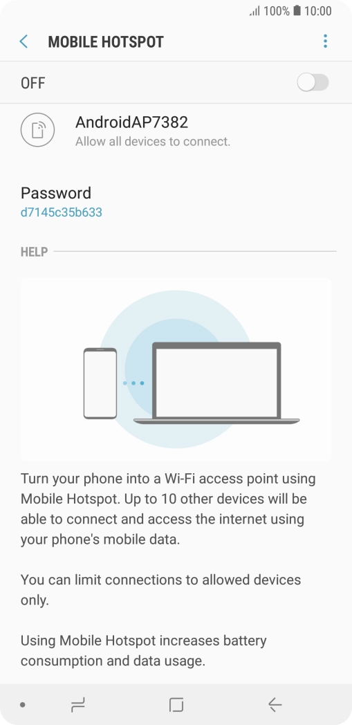 Press the menu icon.