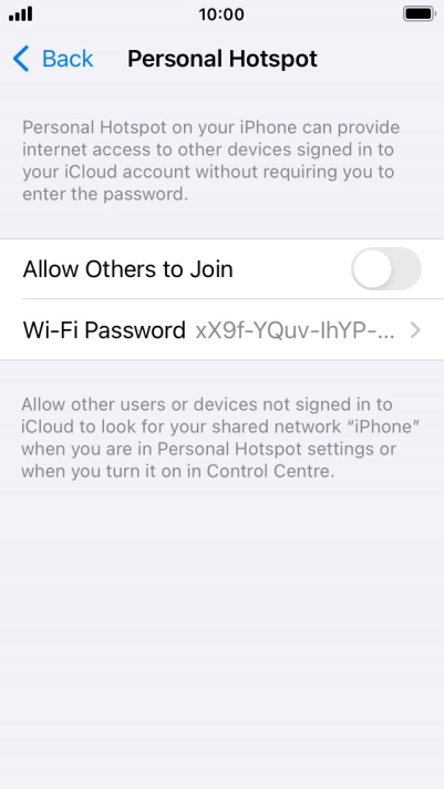 Press Wi-Fi Password and key in the required password.