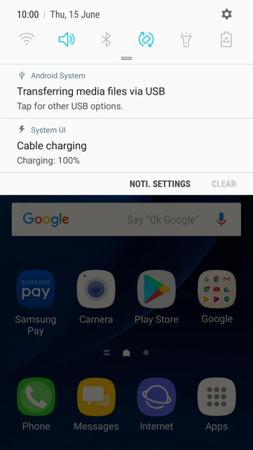 Press the settings icon.