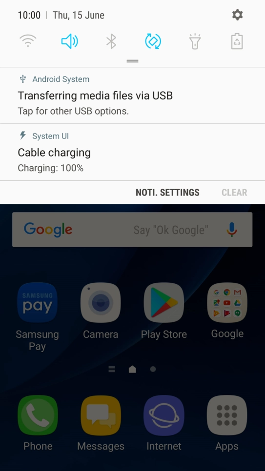 Press the settings icon.