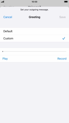 Press Record to start recording a personal greeting.