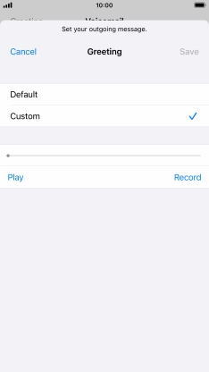 Press Record to start recording a personal greeting.