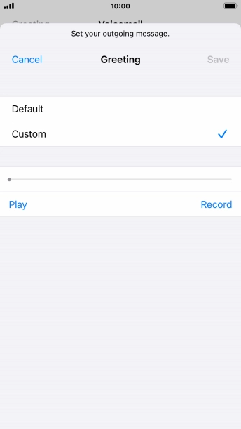 Press Record to start recording a personal greeting.