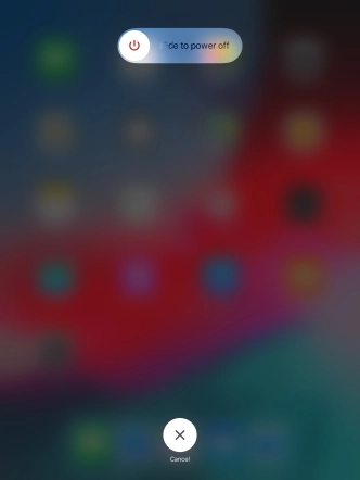 Press and drag the power off icon right.