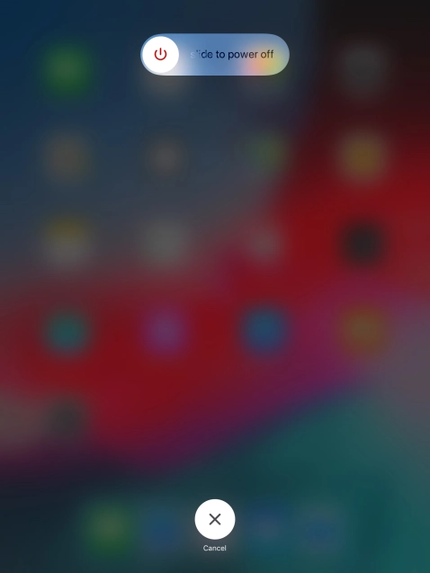 Press and drag the power off icon right.