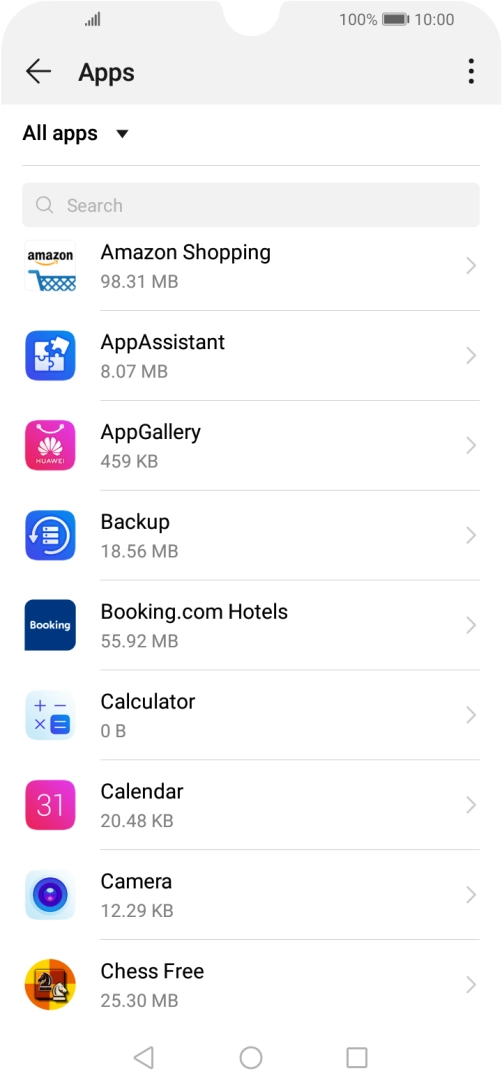 Press the required app.