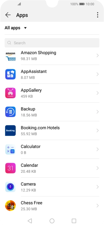 Press the required app.