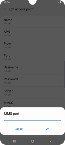 Key in 8080 and press OK.