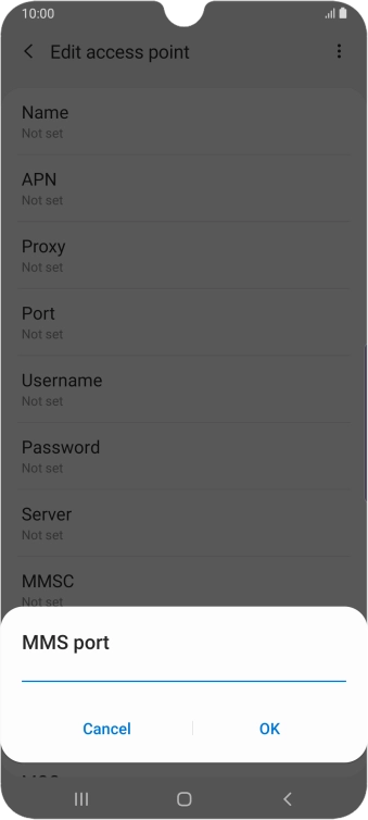 Key in 8080 and press OK.