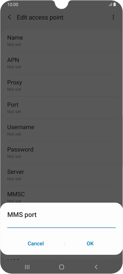 Key in 8080 and press OK.