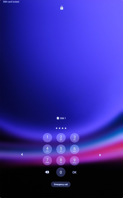 If your SIM is locked, key in your PIN and press OK. The default PIN is 1111.