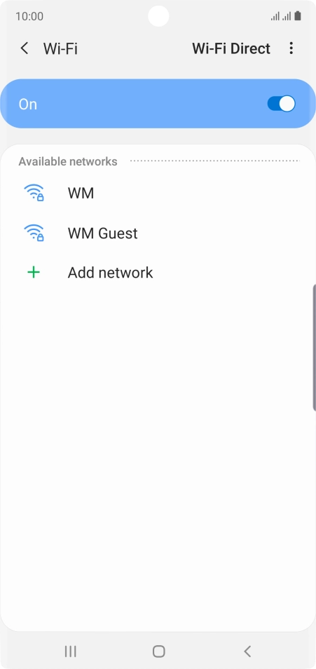 Press the required Wi-Fi network.