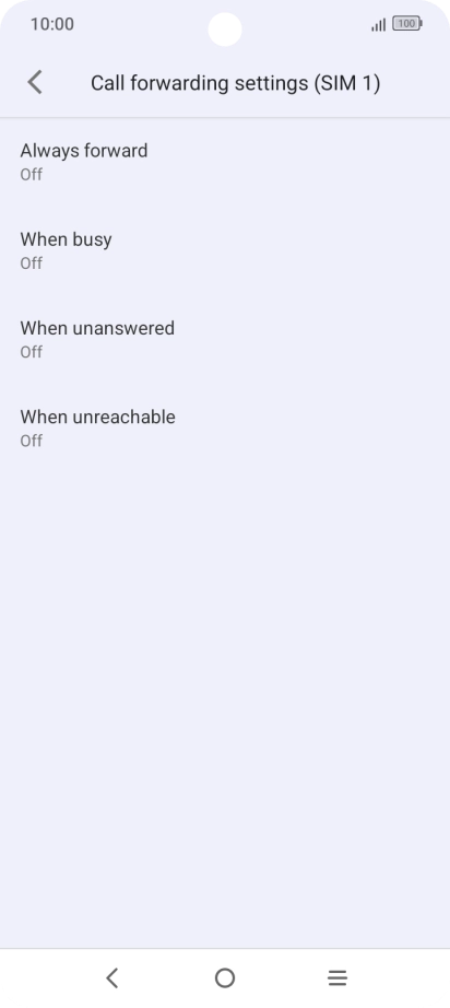 Press the required divert type.