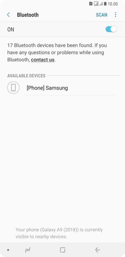 Press the required Bluetooth device and follow the instructions on the screen to pair the device with your phone.