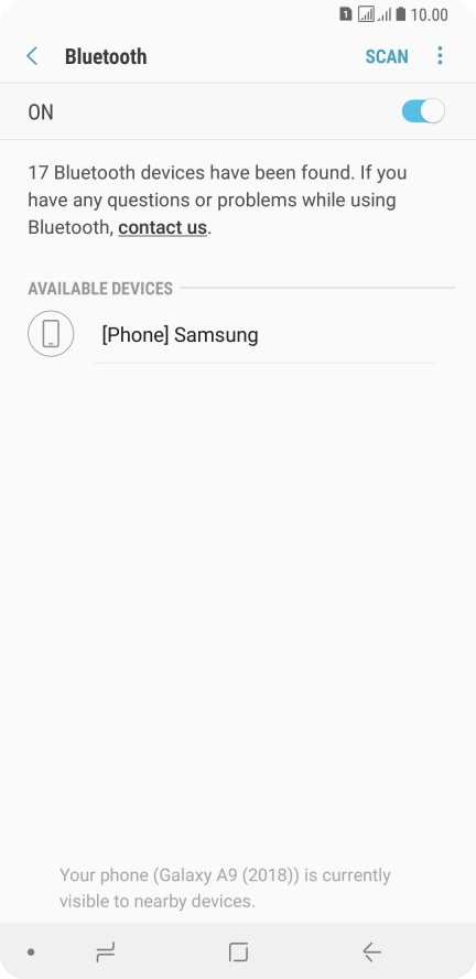 Press the required Bluetooth device and follow the instructions on the screen to pair the device with your phone.