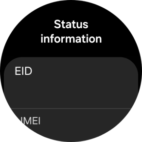 Your smartwatch's EID number is displayed below EID.