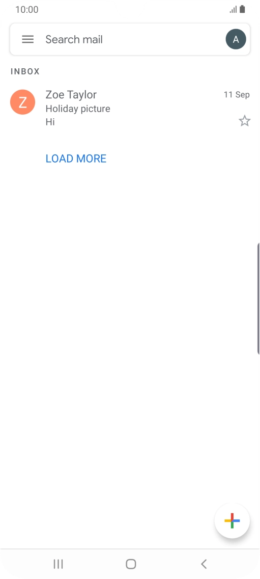 Press the email account icon.