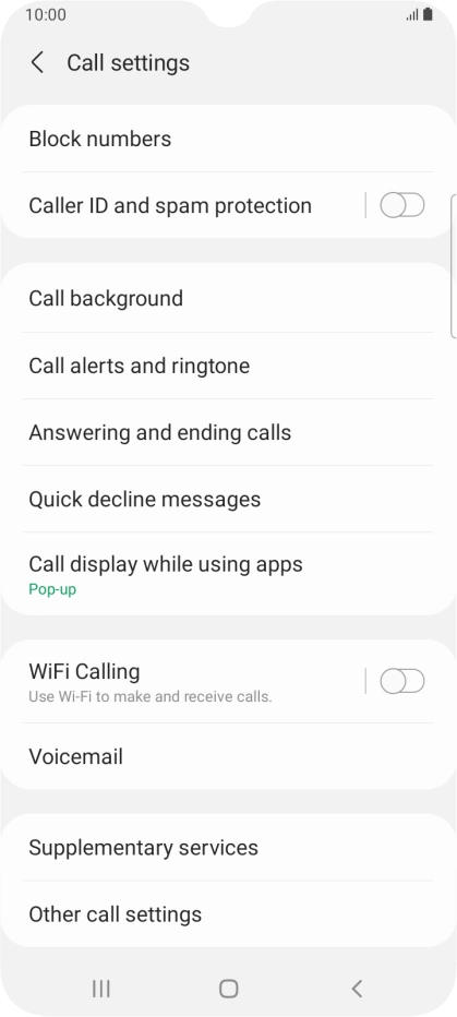 Press Supplementary services.