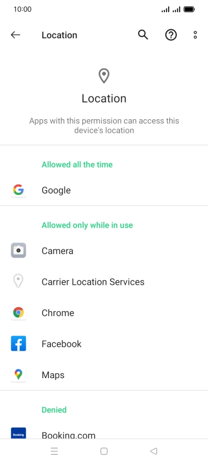 Press the required app.