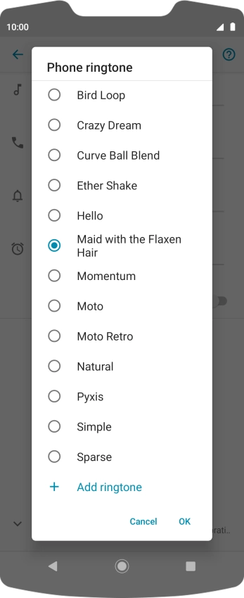 Once you've found a ring tone you like, press OK.
