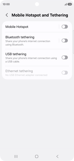 Press Mobile Hotspot.