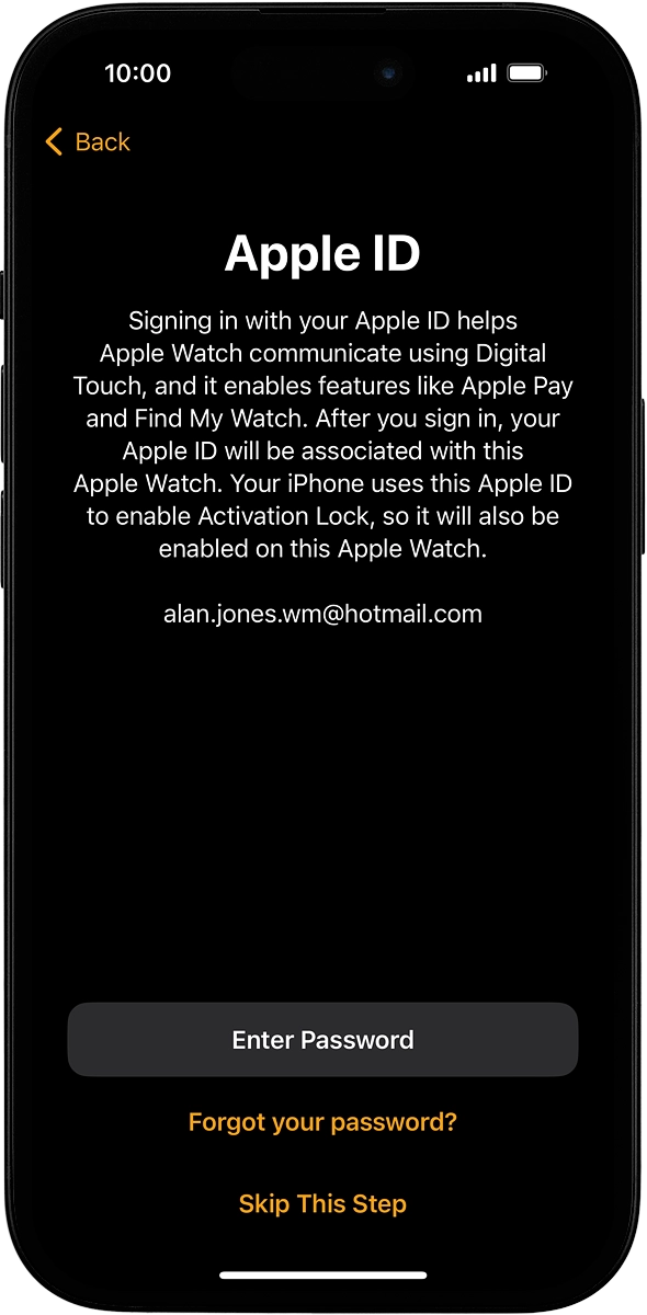 On your phone: Press Enter Password.