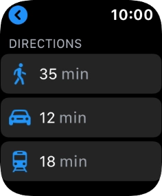 Press the required mode of transportation.