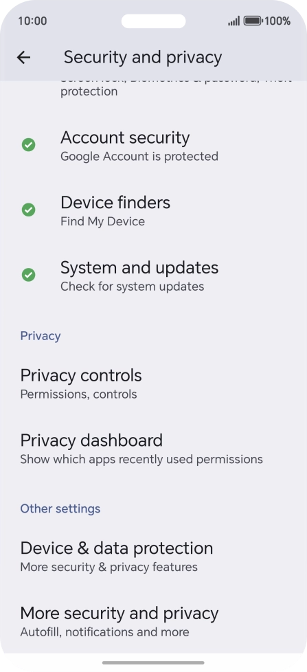 Press More security and privacy.