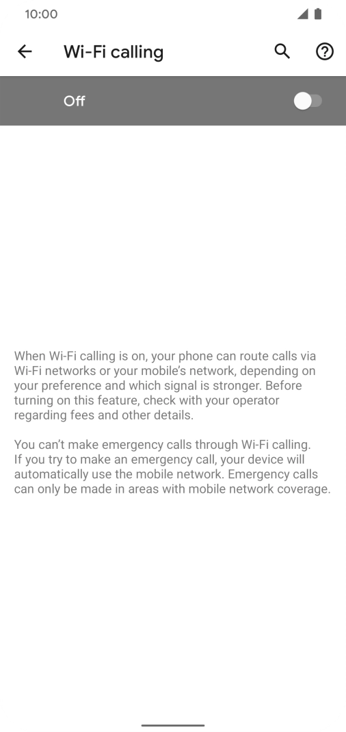Press the indicator to turn the function on or off.
