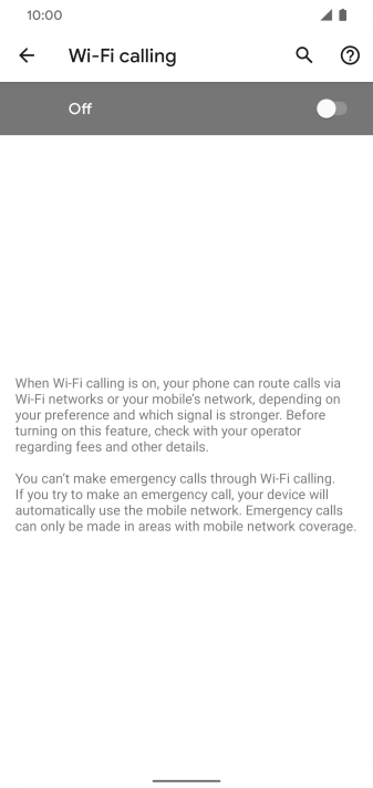 Press the indicator to turn the function on or off.