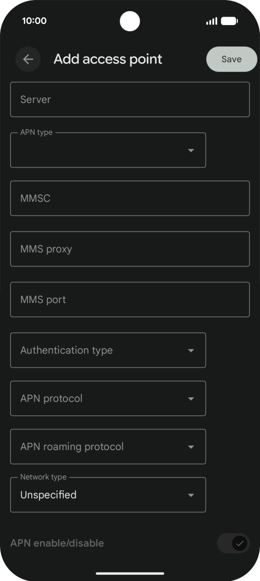 Press the drop down list next to 