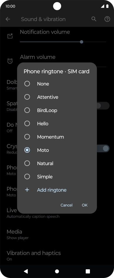 Press the required ring tones to hear them.
