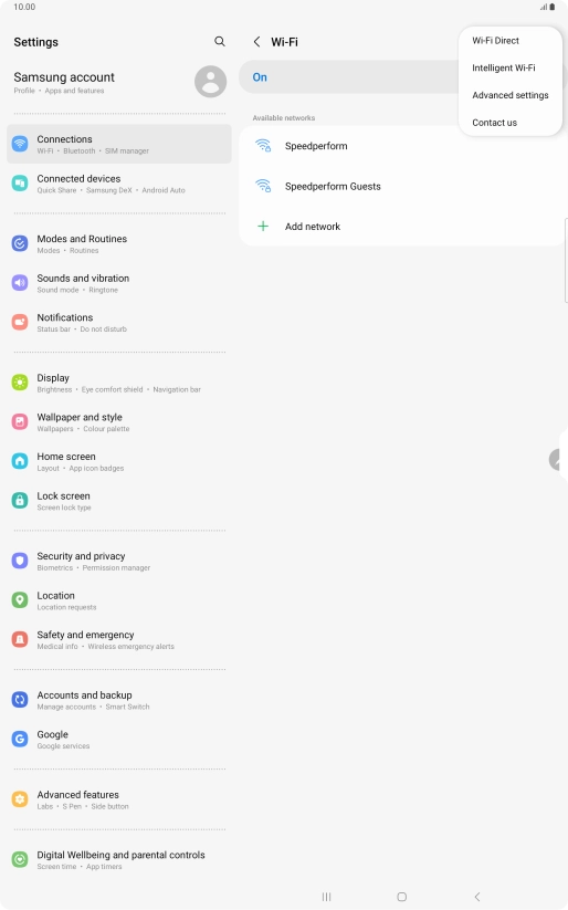 Press Intelligent Wi-Fi.